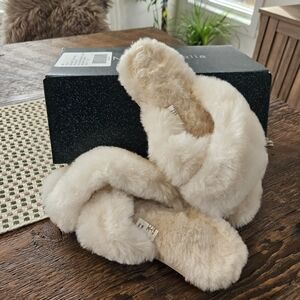 EMU Australia Mayberry Slippers Size 38 Neutral Ivory/White